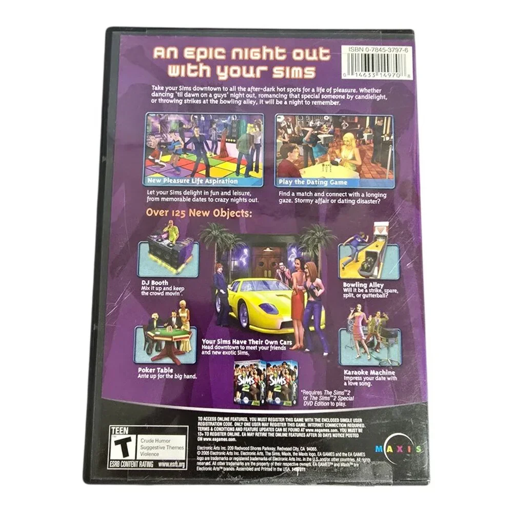 The Sims 2: Nightlife Expansion Pack for PC (Windows, 2005) CIB Complete!
